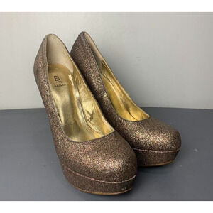 Bakers Womens Bronze Glitter Platform High Heels Size 7M